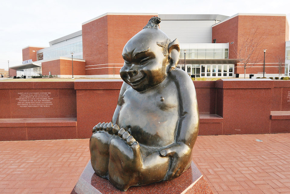 Billiken Statue outside of Chaifetz Arena