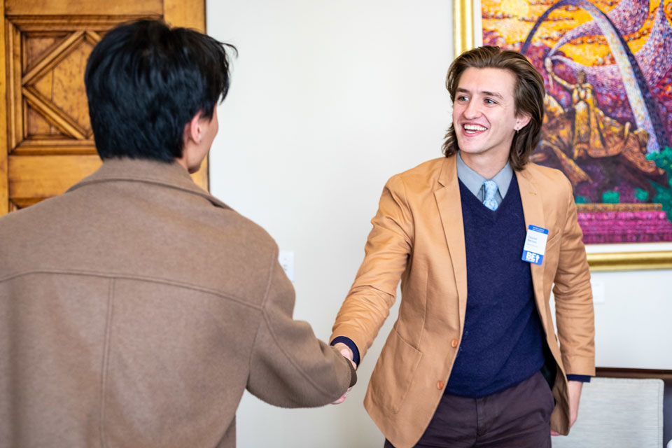 A student meeting with their admission counselor