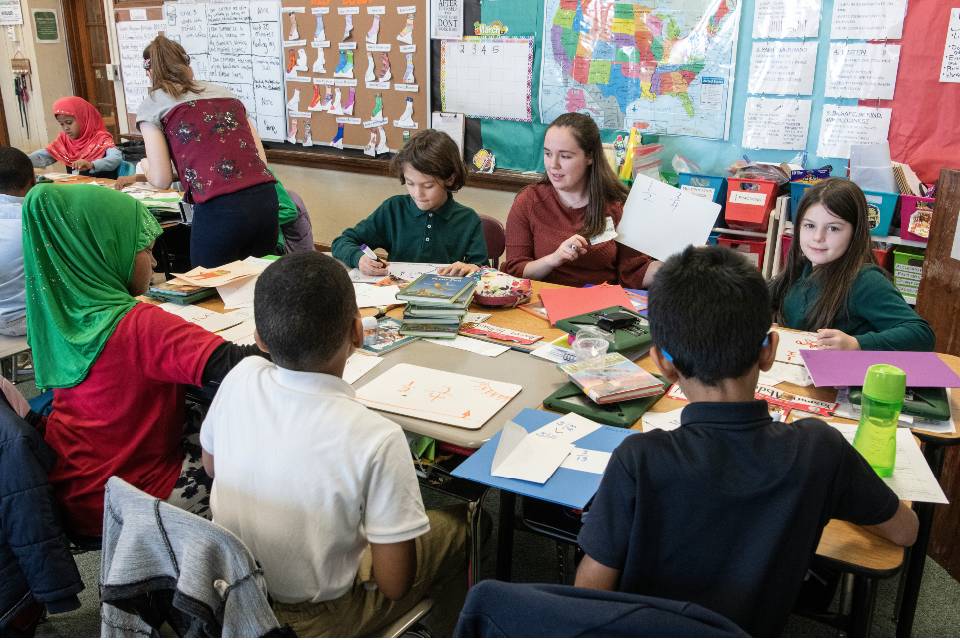 mason student teacher and five students