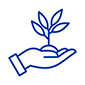 A graphic of a hand holding a plant in its palm.